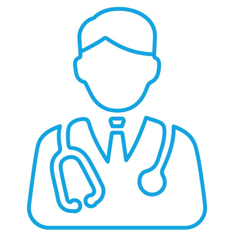 Arzt-Icon: Medizinisches Symbol mit Stethoskop als Darstellung für ärztliche Beratung und Telemedizin